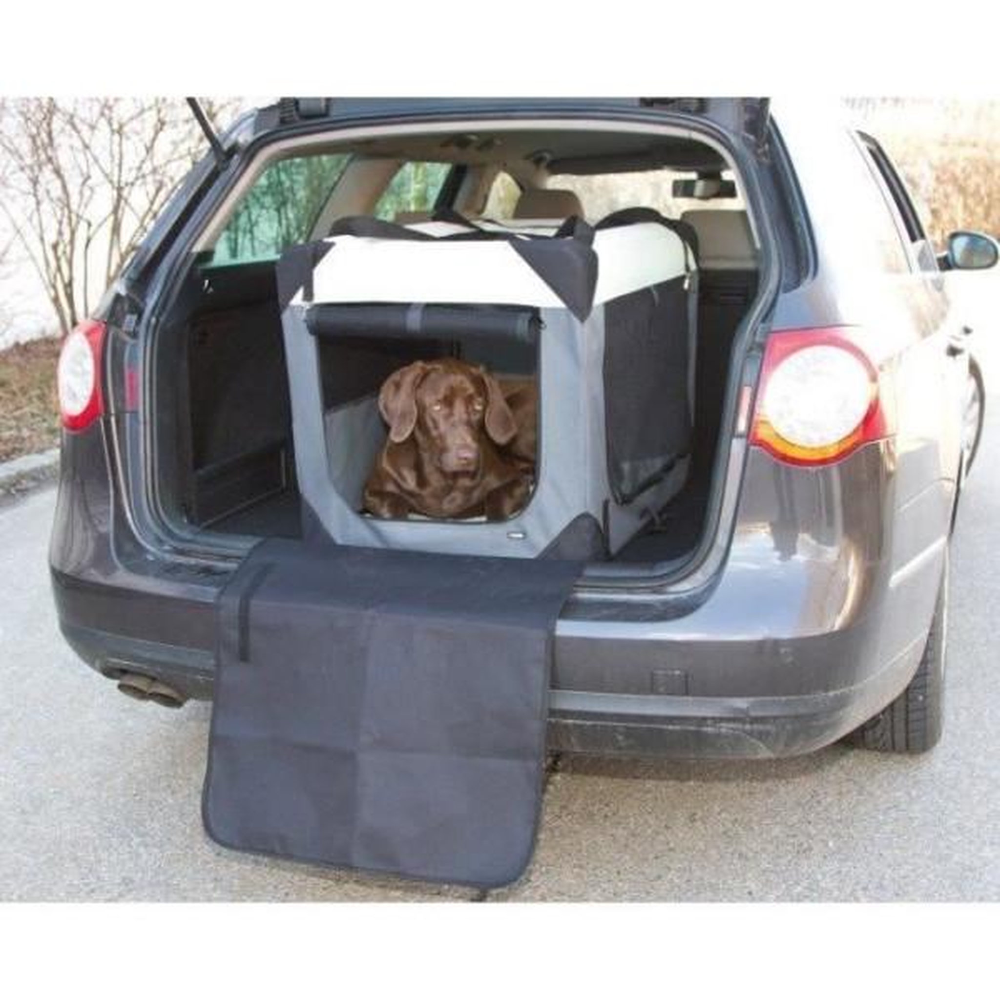 Voir la diapositive 4 : KERBL KERBL - Box de transport pour chien - JOURNEY - 81 x 58 x 58 cm - Gris / Beige
