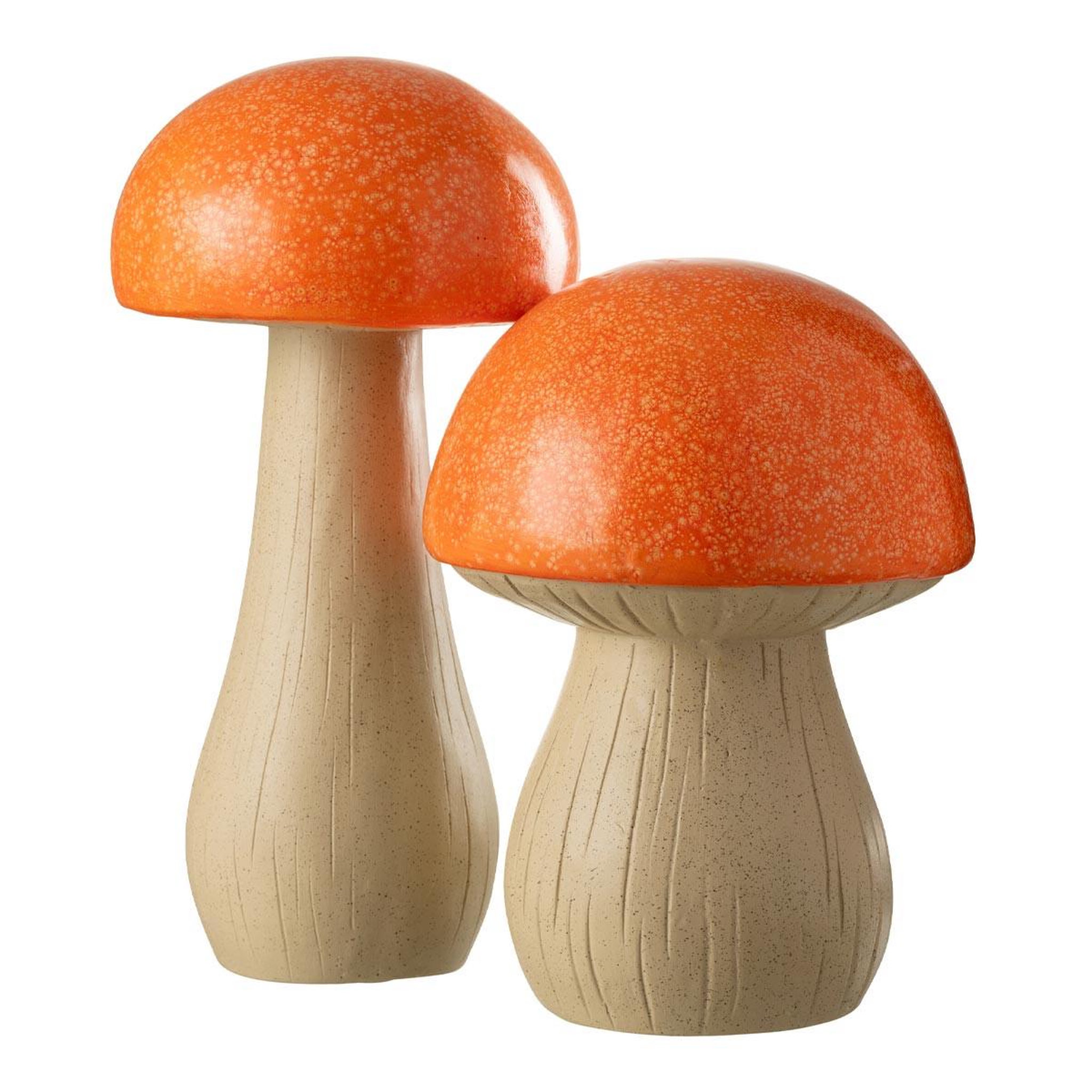 J-LINE Lot de 2 champignons extérieur  pasquale  48cm orange