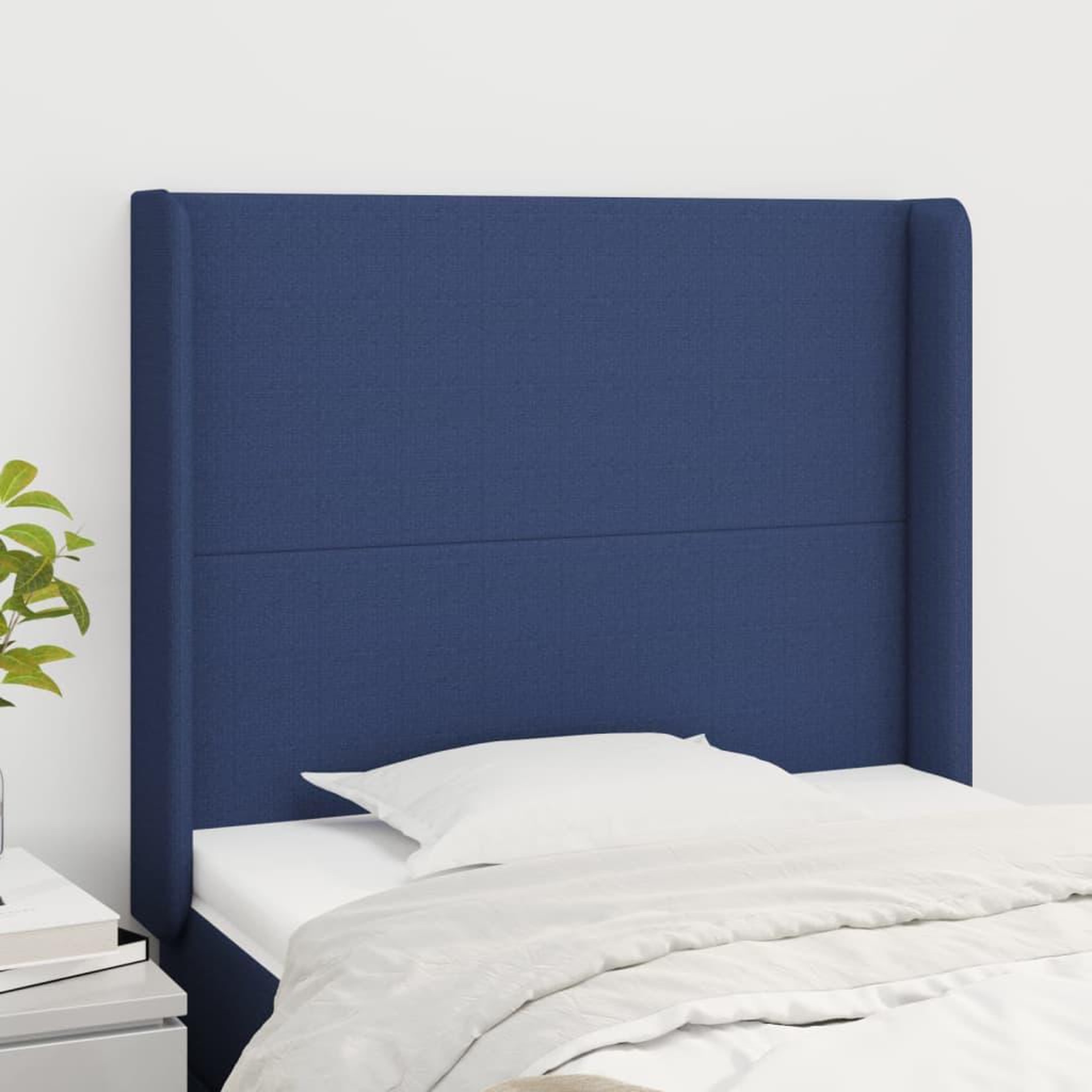 Voir la diapositive 1 : VIDAXL Tete de lit avec oreilles Bleu 103x16x118/128 cm Tissu