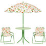 Voir la diapositive 1 : OUTSUNNY Ensemble salon de jardin enfant pliable 2 places 4 pièces motif vie de la forêt vert