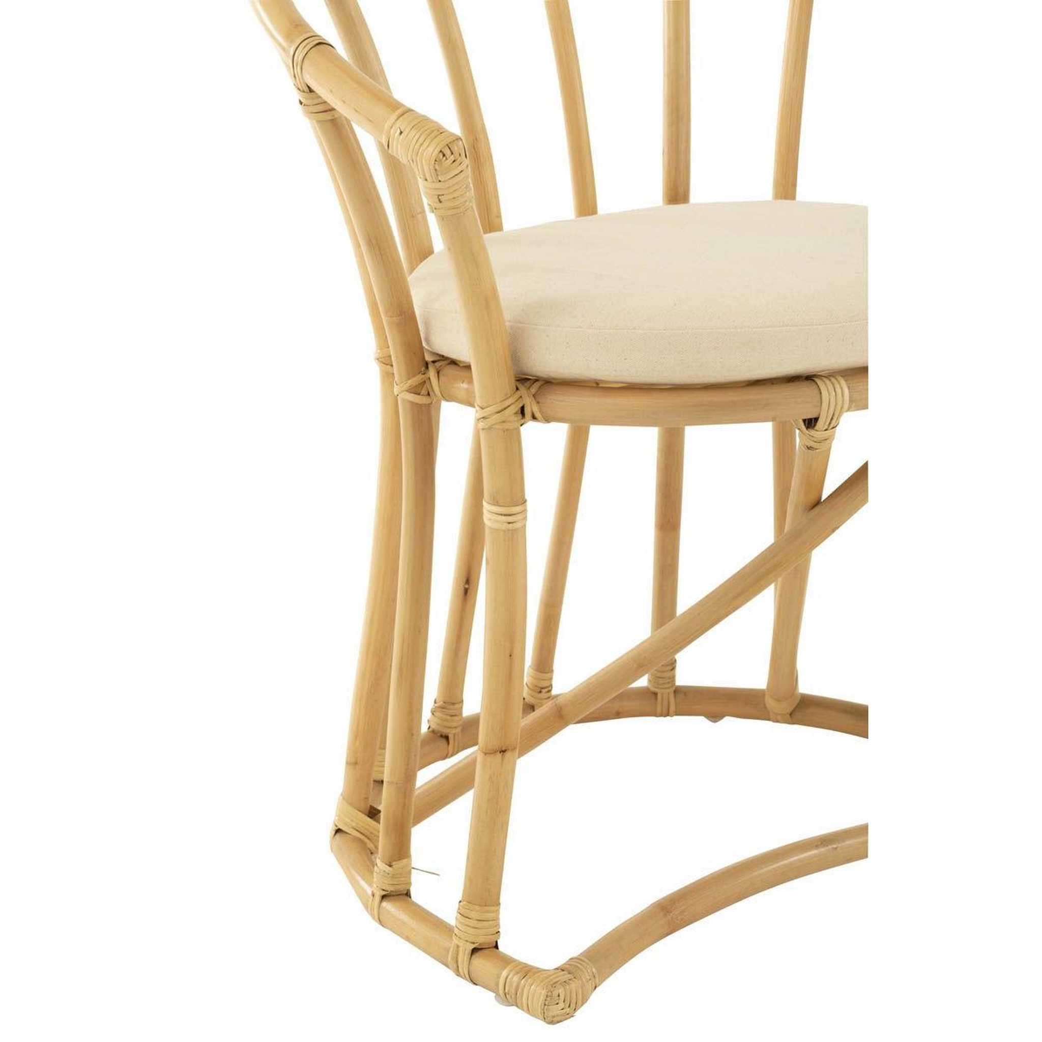 Voir la diapositive 5 : J-LINE Chaise Rotin & Coussin  Howard  70cm Naturel