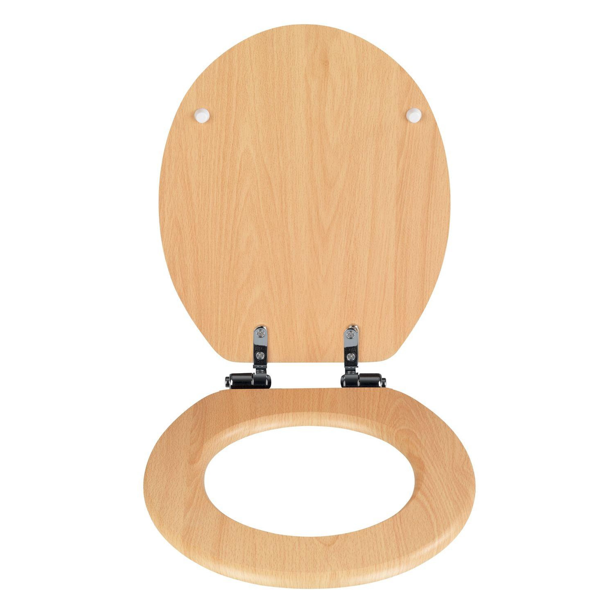 Voir la diapositive 3 : Wenko Abattant wc en mdf design bois d'hêtre - marron