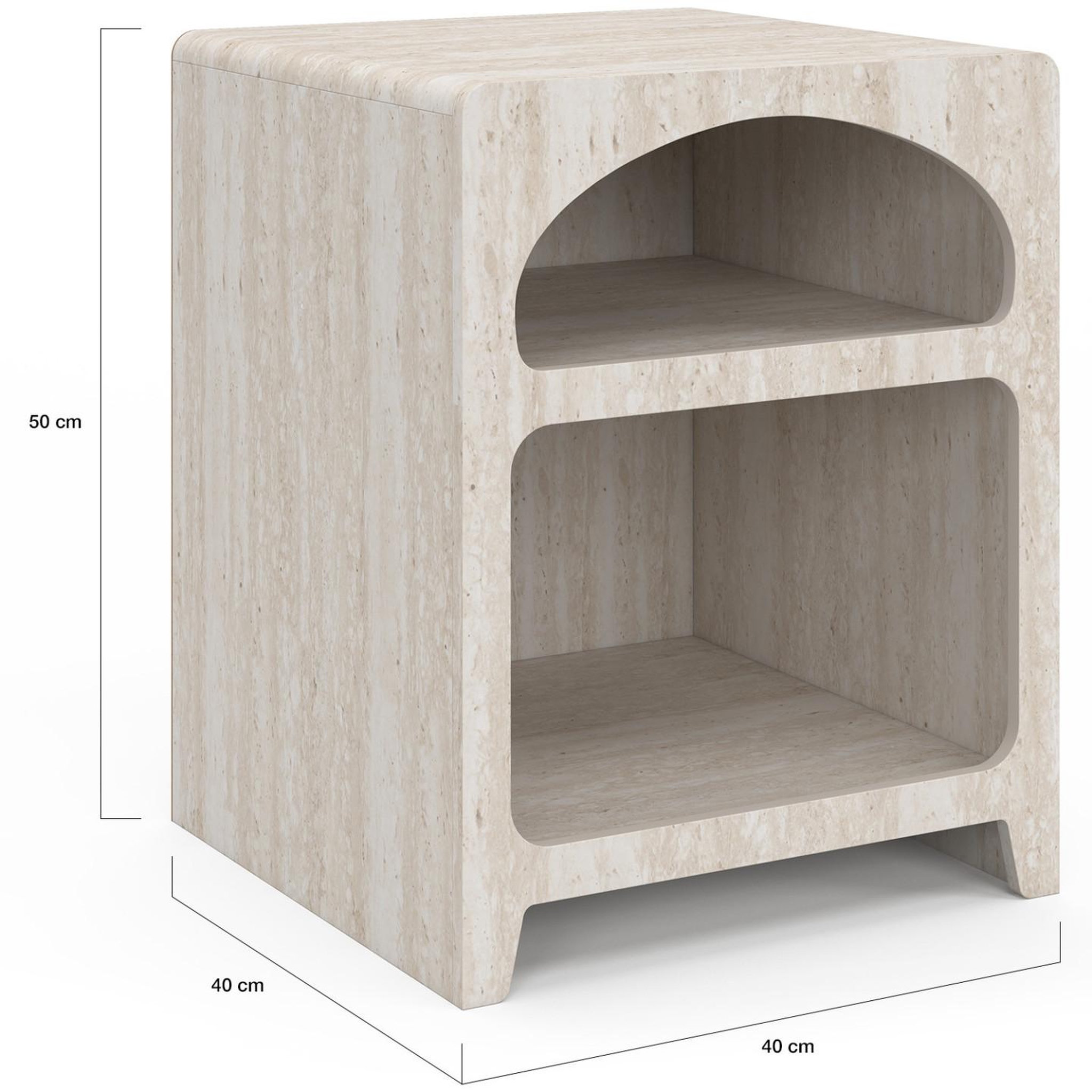 Voir la diapositive 4 : ID MARKET Lot de 2 tables de chevets organiques alesia beige effet marbre 2 compartiments