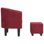 Voir la diapositive 4 : VIDAXL Fauteuil avec repose-pied rouge bordeaux velours