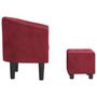 Voir la diapositive 4 : VIDAXL Fauteuil avec repose-pied rouge bordeaux velours