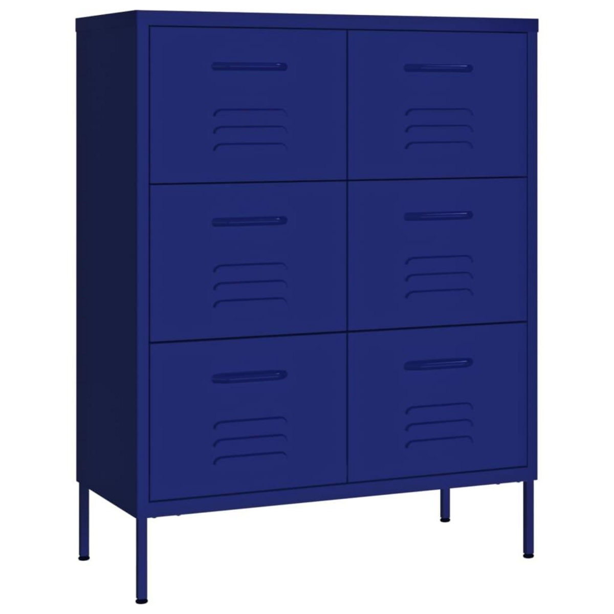 VIDAXL Armoire a tiroirs Bleu marine 80x35x101,5 cm Acier