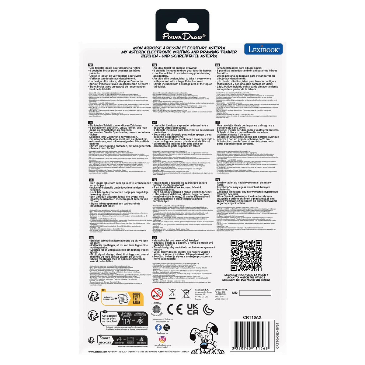Lexibook Tablette à Dessins électronique multicolore Astérix