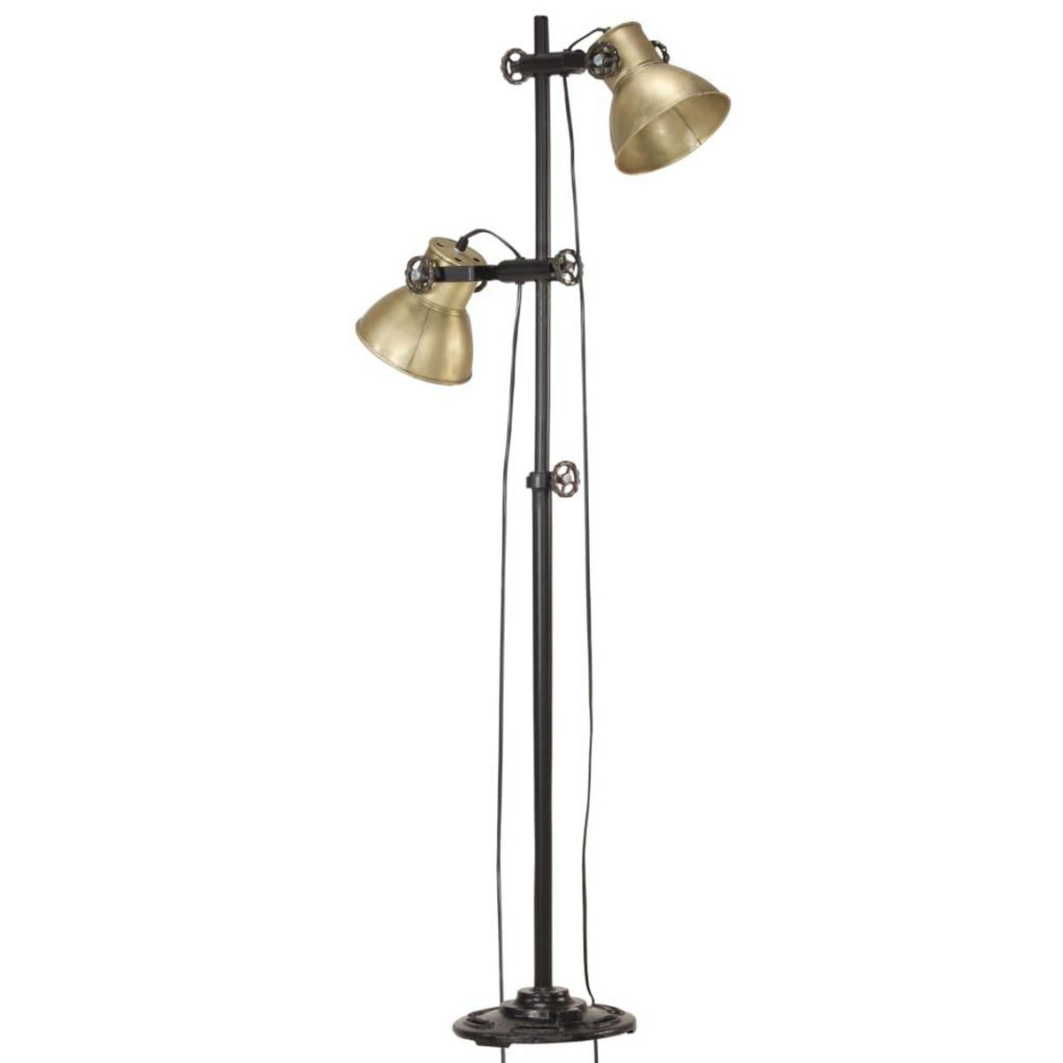 VIDAXL Lampadaire avec 2 abat-jour Laiton E27 Fonte