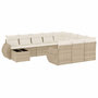 Voir la diapositive 2 : VIDAXL Salon de jardin 11 pcs avec coussins beige resine tressee