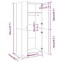Voir la diapositive 6 : VIDAXL Garde-robe Sonoma gris 90x52x200 cm Bois d'ingenierie