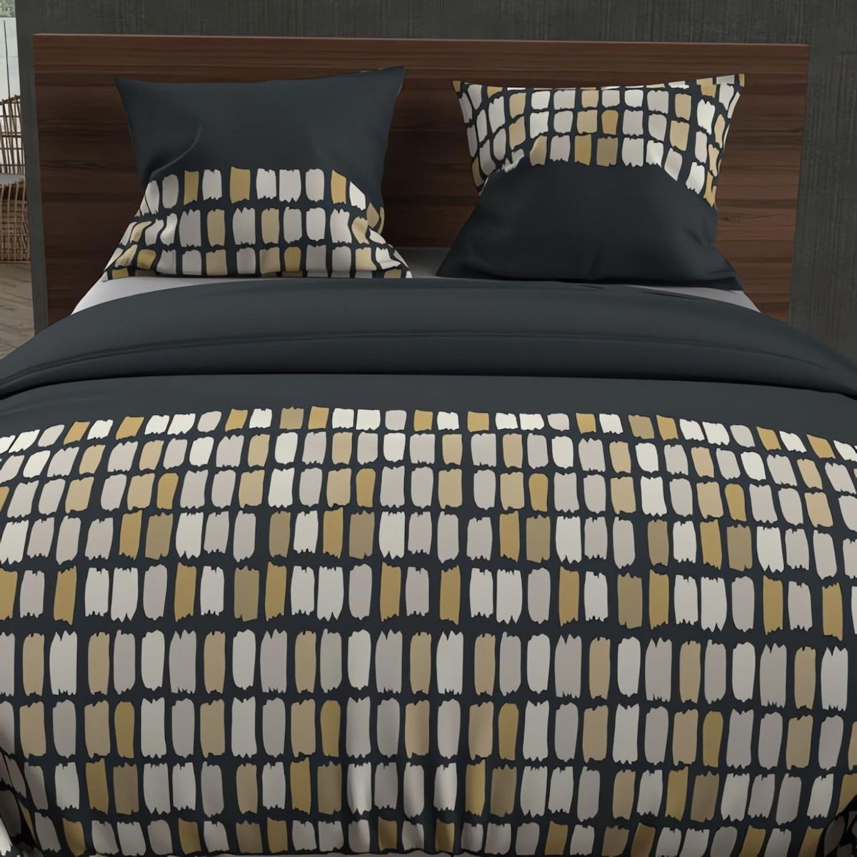 SOLEIL D'OCRE Parure housse de couette coton 57 fils FABIO, par Soleil d'Ocre