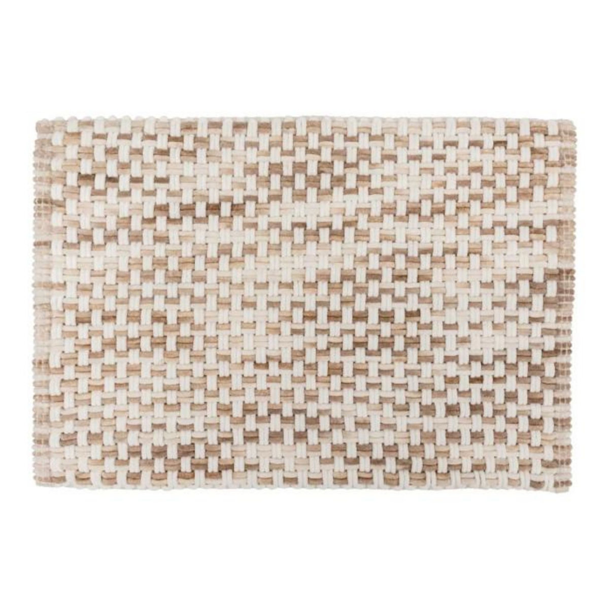 FIVE Tapis de Bain Tressé en Coton  Dégradé  50x75cm Taupe
