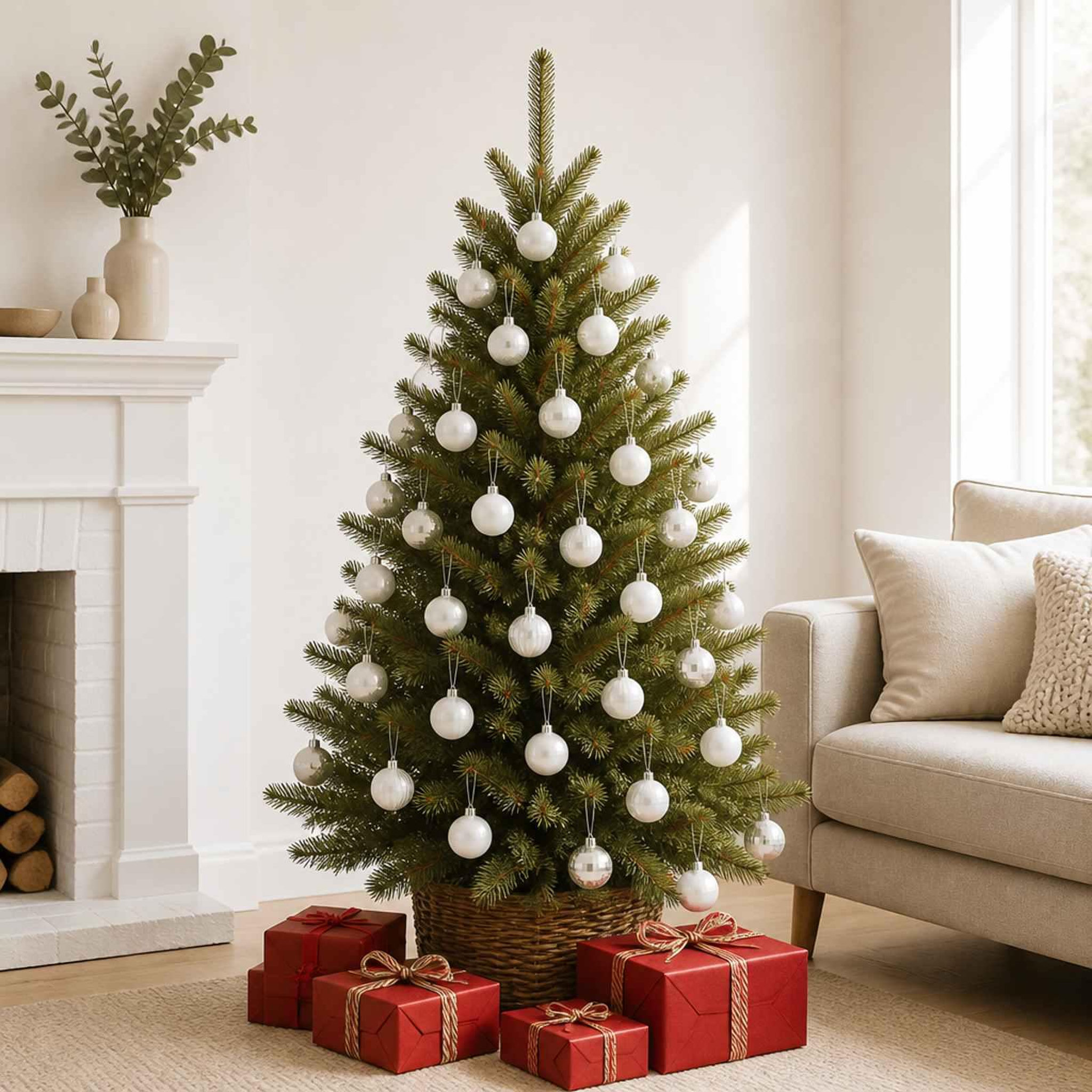 Voir la diapositive 2 : VIDAXL Ensemble de boules de Noël 150 pc Blanc Diam. 3 cm Polystyrene