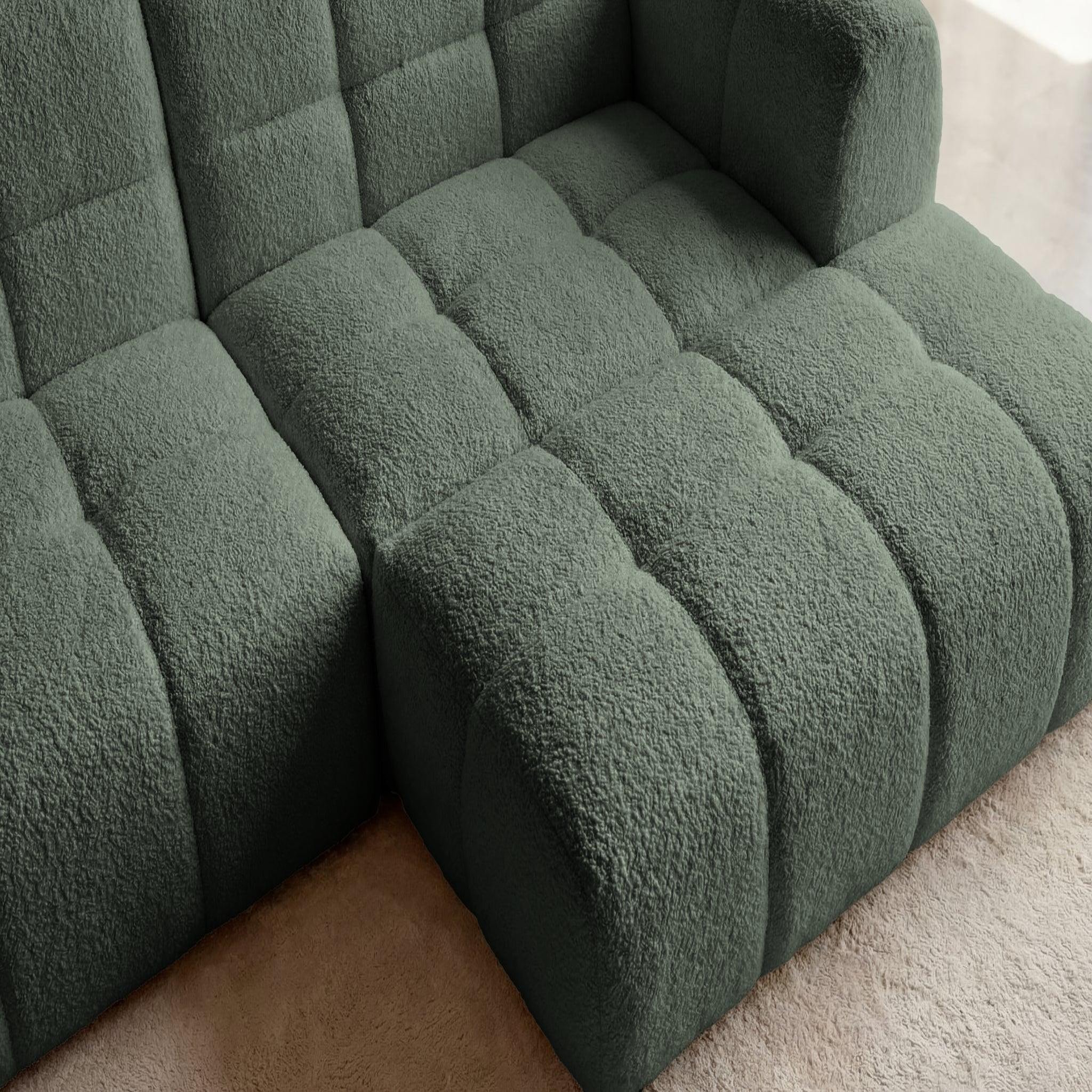 Voir la diapositive 6 : CASANOVA PARIS Alexia mini - canapé d'angle tissu bouclette 3 places