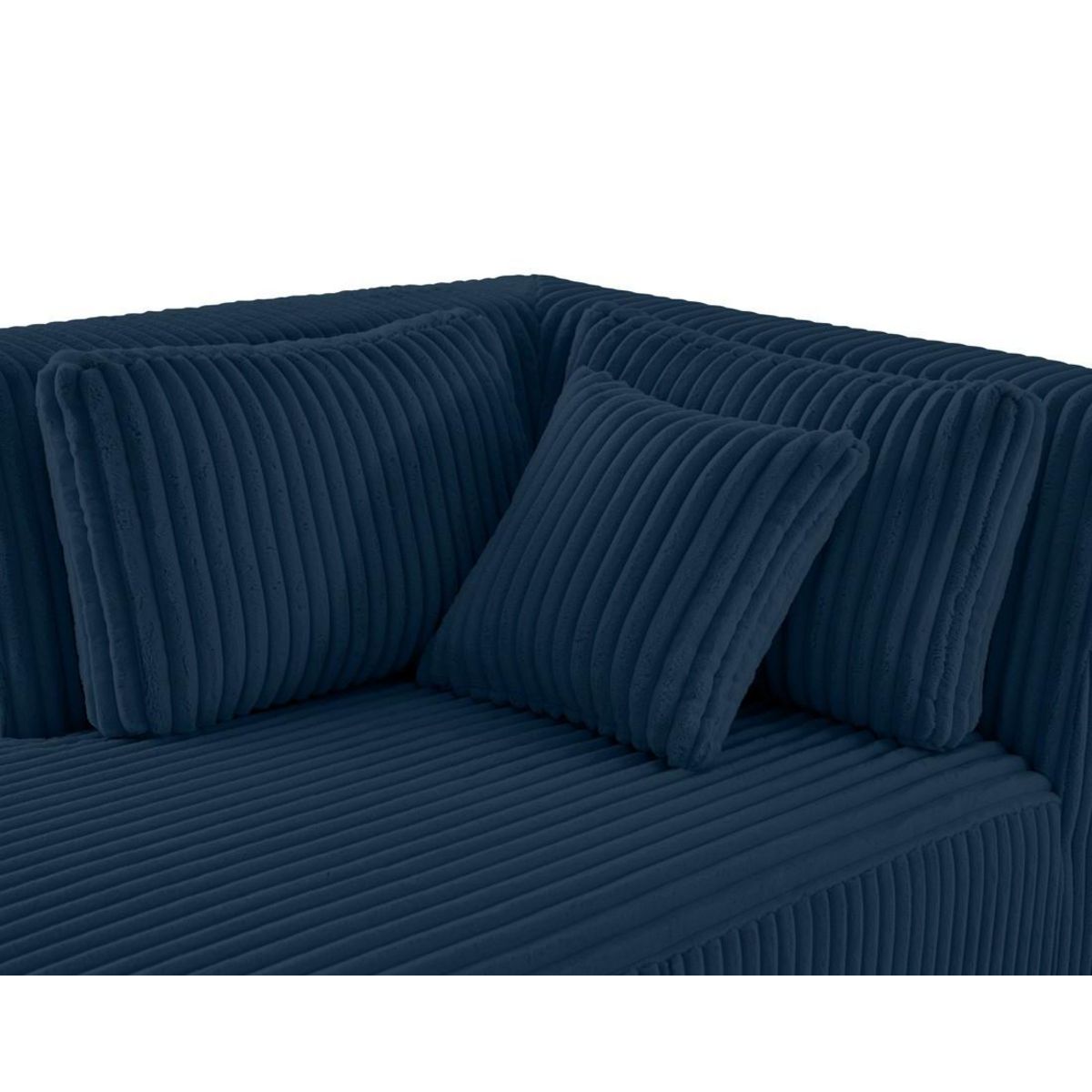 LISA DESIGN Victoire - module d'assise méridienne gauche en velours côtelé grosses côtes