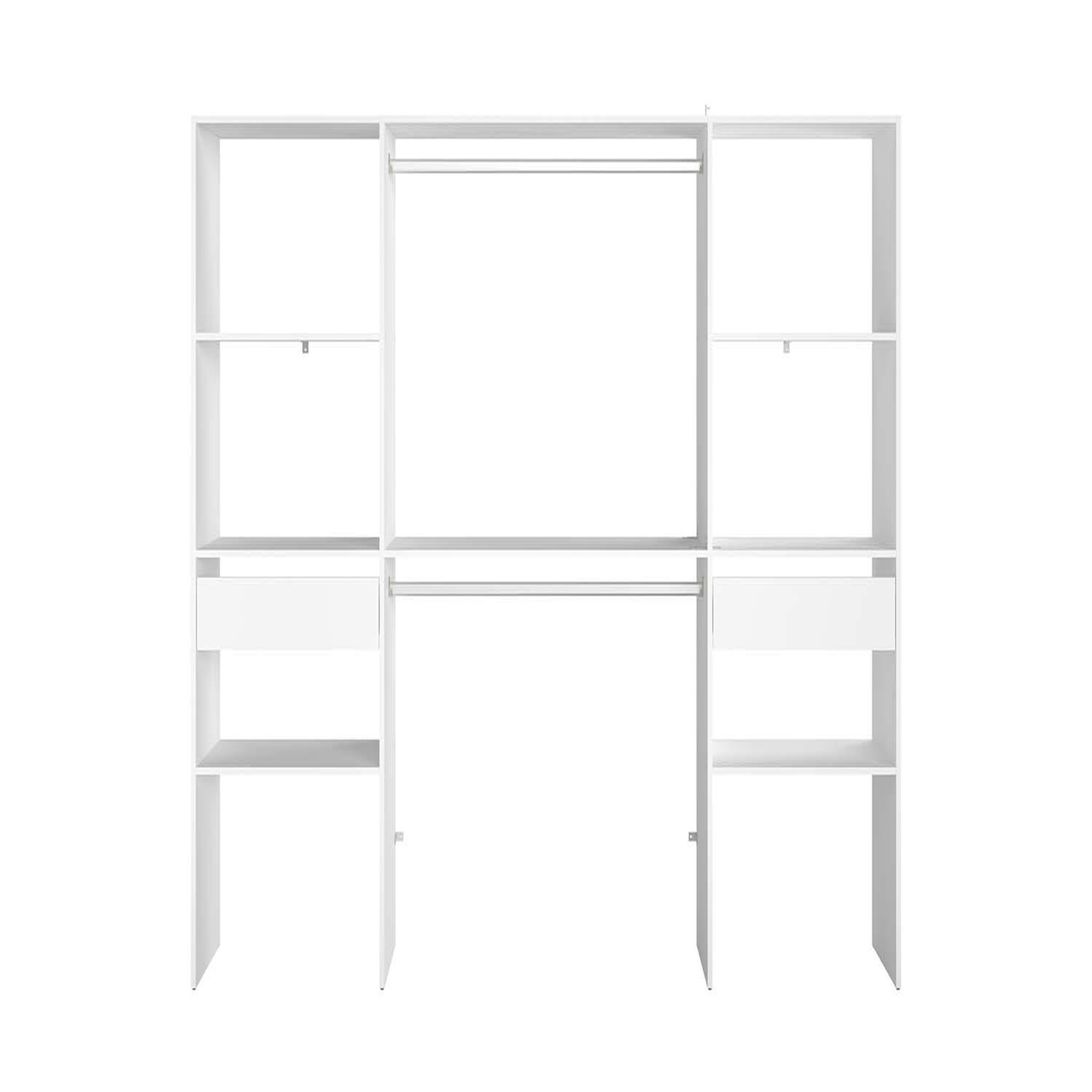 CONCEPT USINE Grand dressing blanc avec 2 penderies 6 étagères et 2 tiroirs elysee