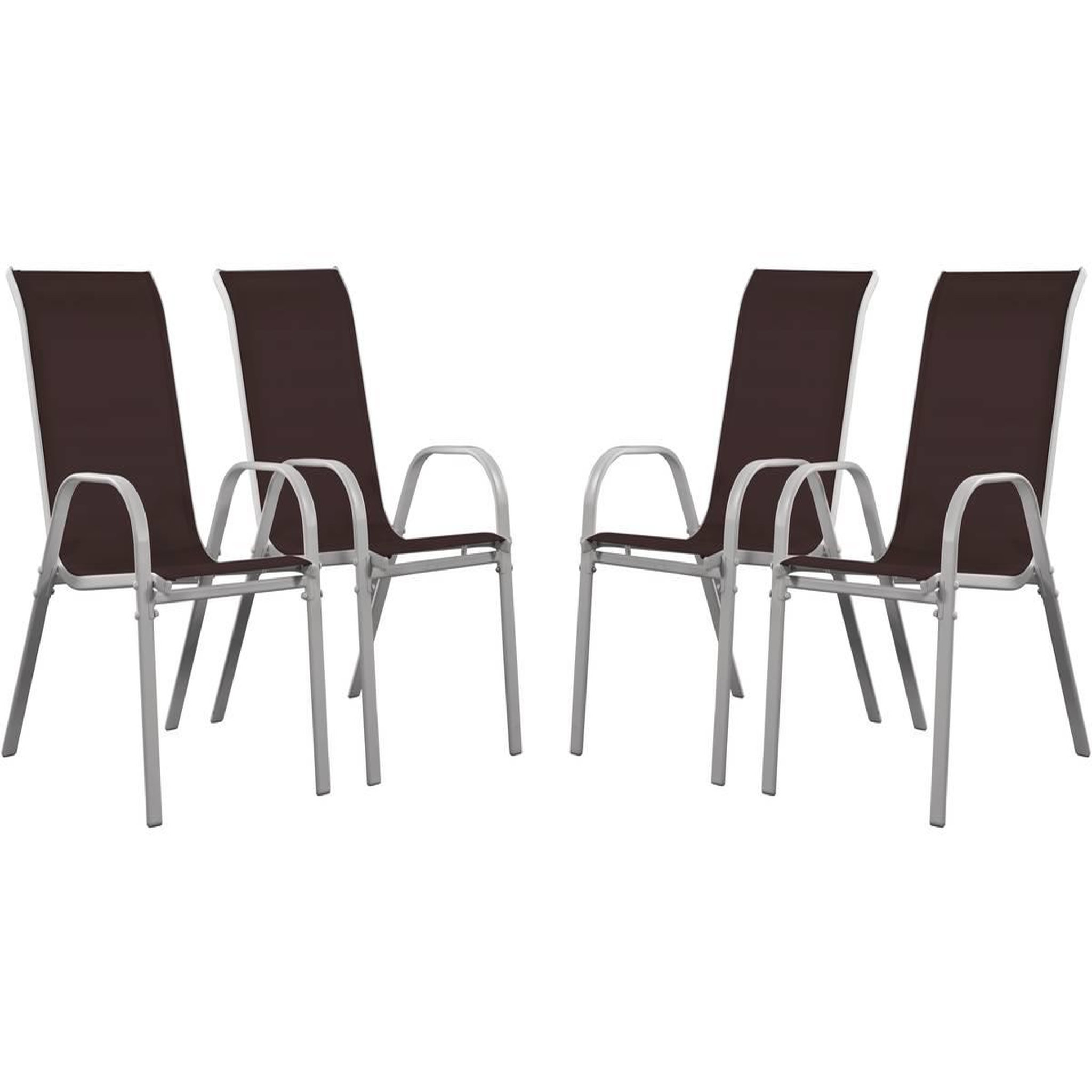 Voir la diapositive 1 : Habitat et Jardin Fauteuil jardin Textilène  Cordoba  - Phoenix - Taupe - Lot de 4