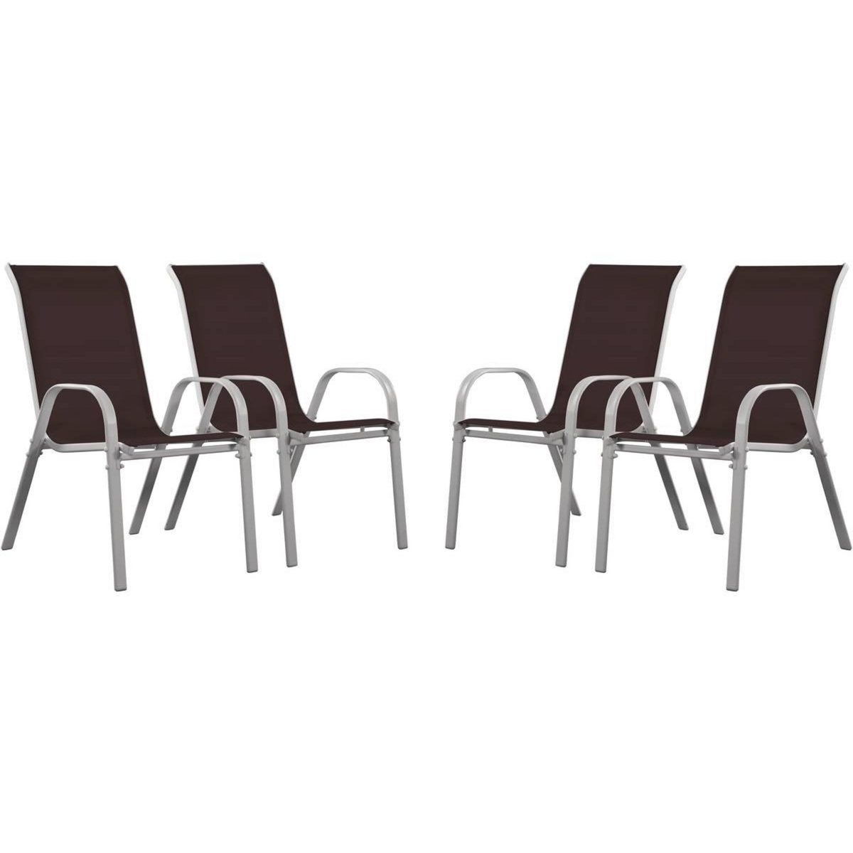 Habitat et Jardin Fauteuil jardin Textilène  Cordoba  - Phoenix - Taupe - Lot de 4