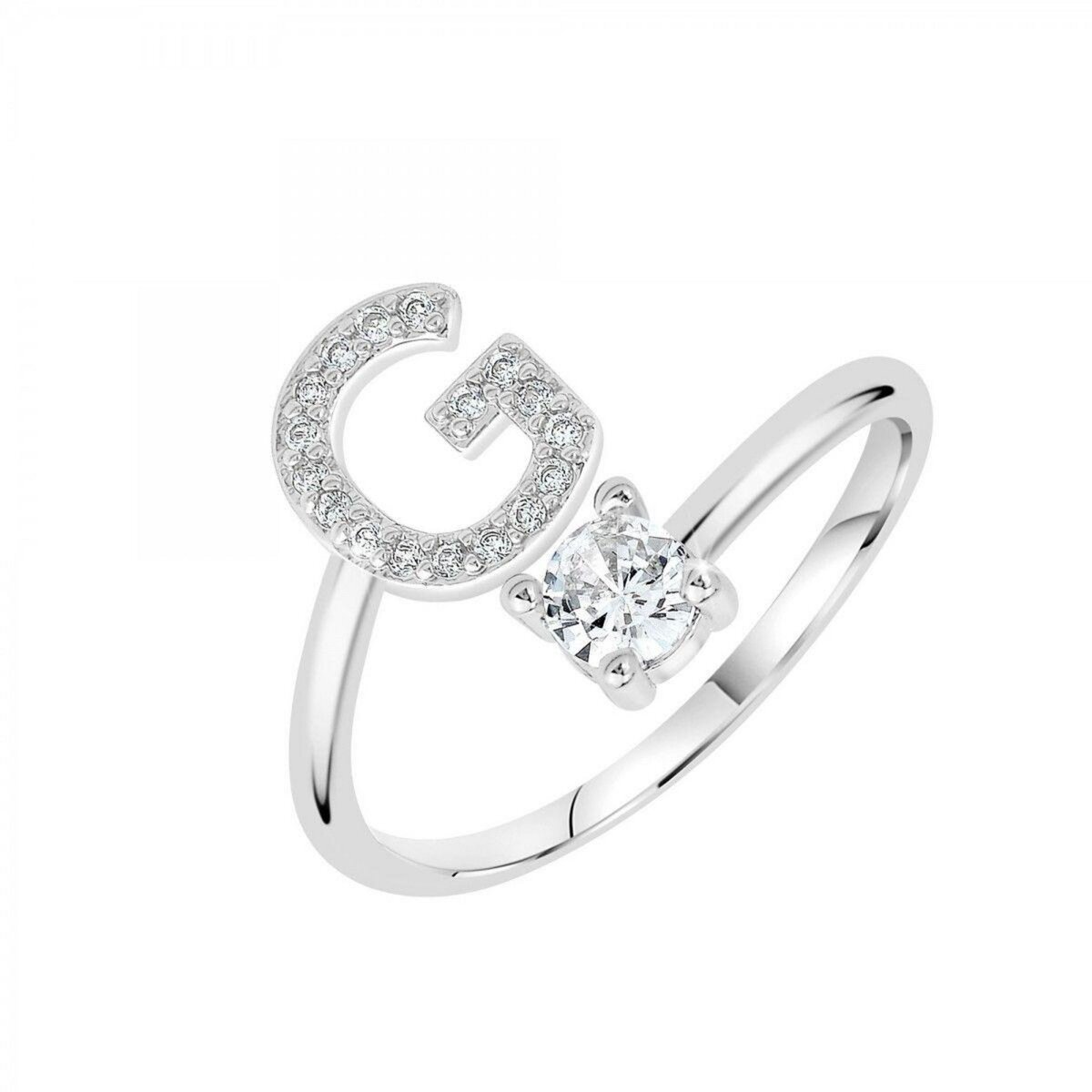 SC CRYSTAL Bague lettre G ajustable SC Crystal ornée de Zirconium