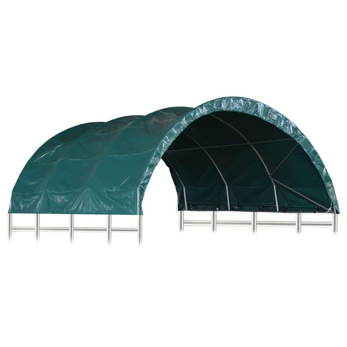 VIDAXL Tente pour betail PVC 3,7x3,7 m Vert