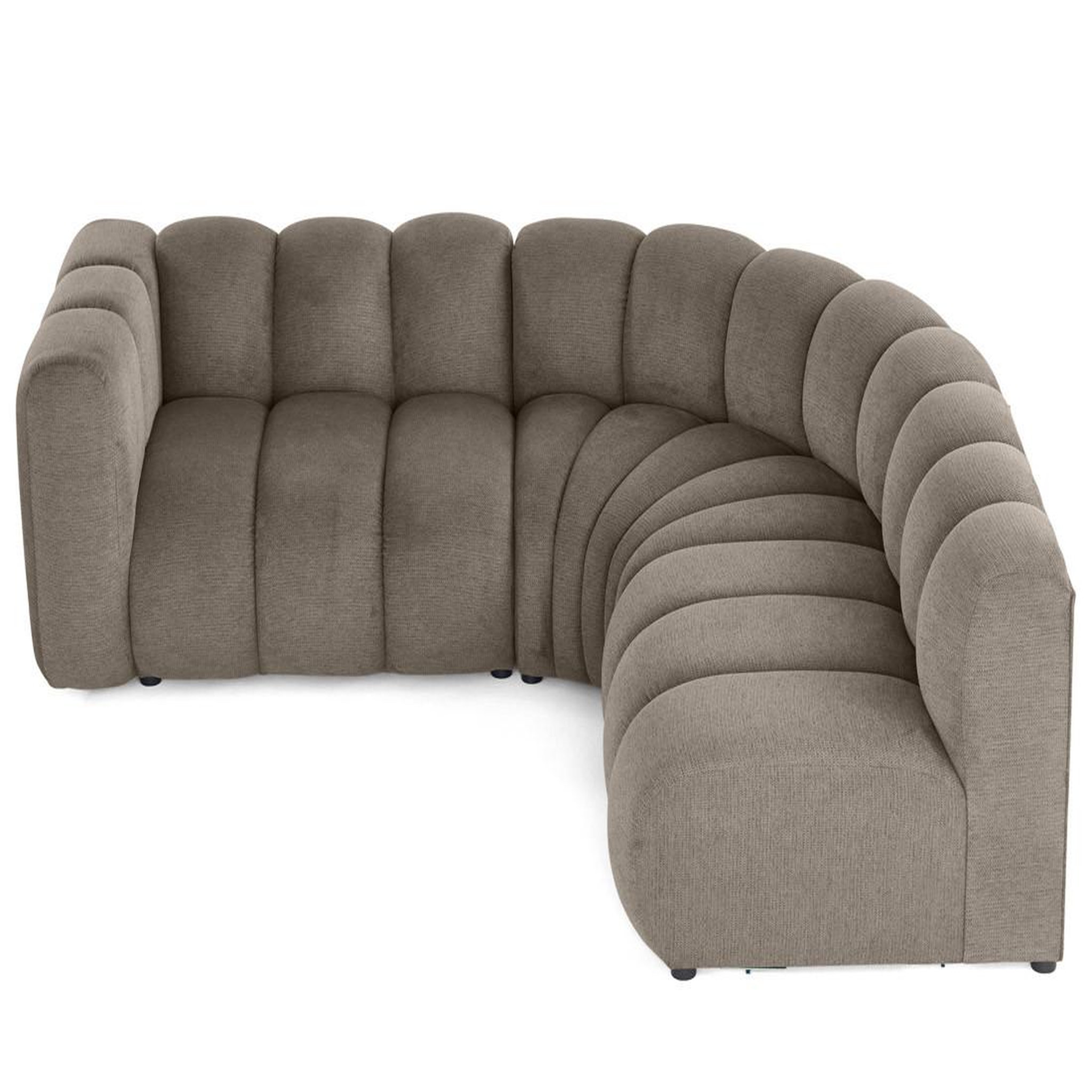 Voir la diapositive 3 : LISA DESIGN Debbie - canapé modulable d'angle droit 4 places avec accoudoir en tissu texturé