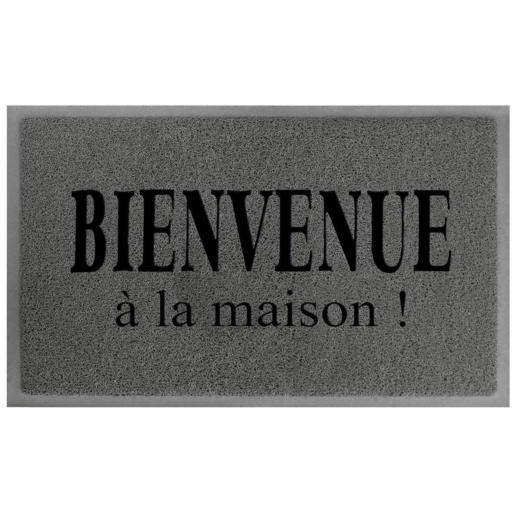 Voir la diapositive 2 : Douceur d'Intérieur Tapis d'Entrée  Maison  45x75cm Gris & Noir
