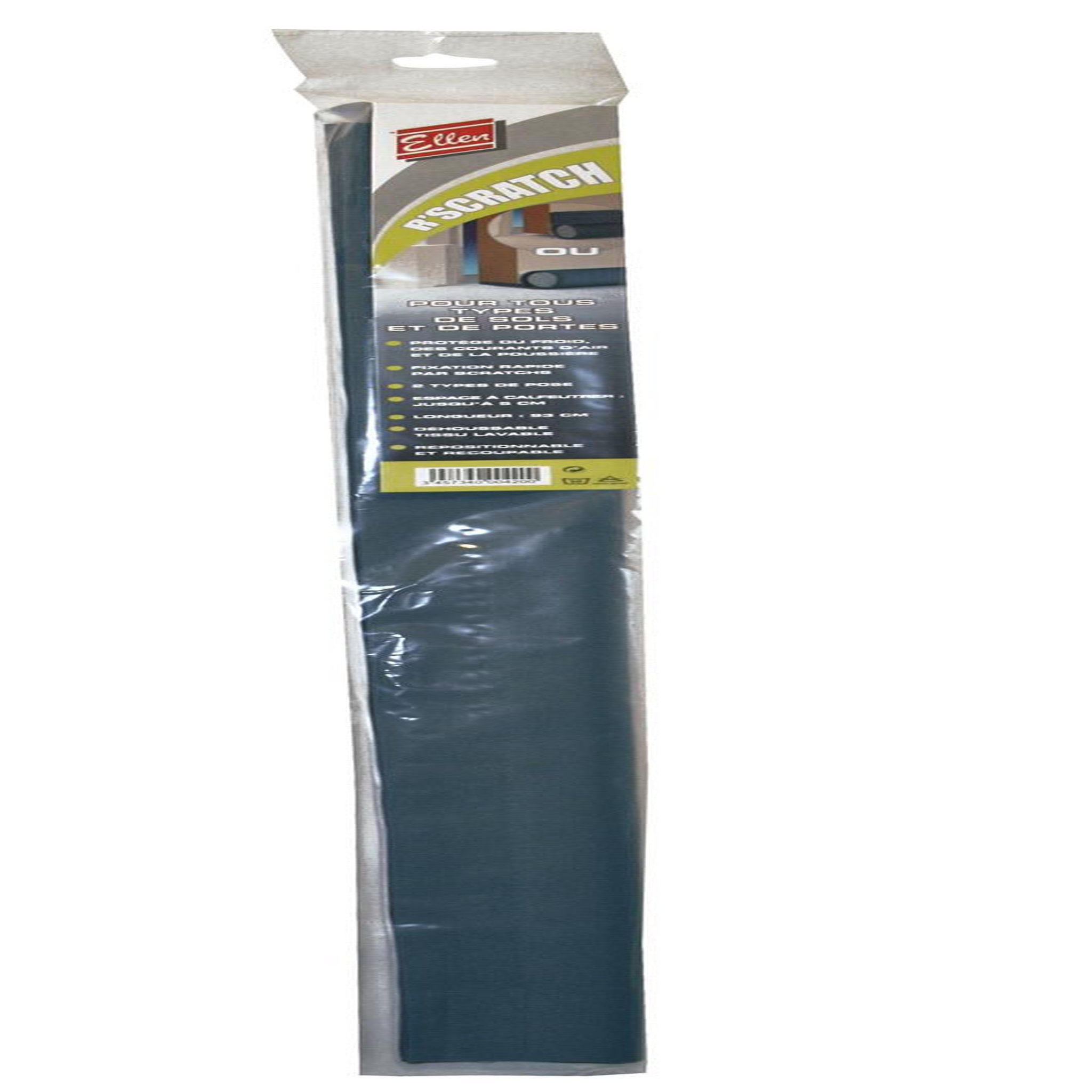 CENTRALE BRICO Bas de porte adhésif en mousse + tissus ELLEN, gris anthracite, 100 cm