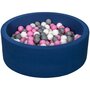  Piscine à balles Aire de jeu + 300 balles bleu marine blanc,rose clair,gris