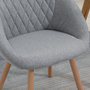 Voir la diapositive 5 : HOMCOM Chaises de visiteur design scandinave - lot de 2 chaises - pieds effilés bois hêtre - assise dossier accoudoirs ergonomiques lin gris