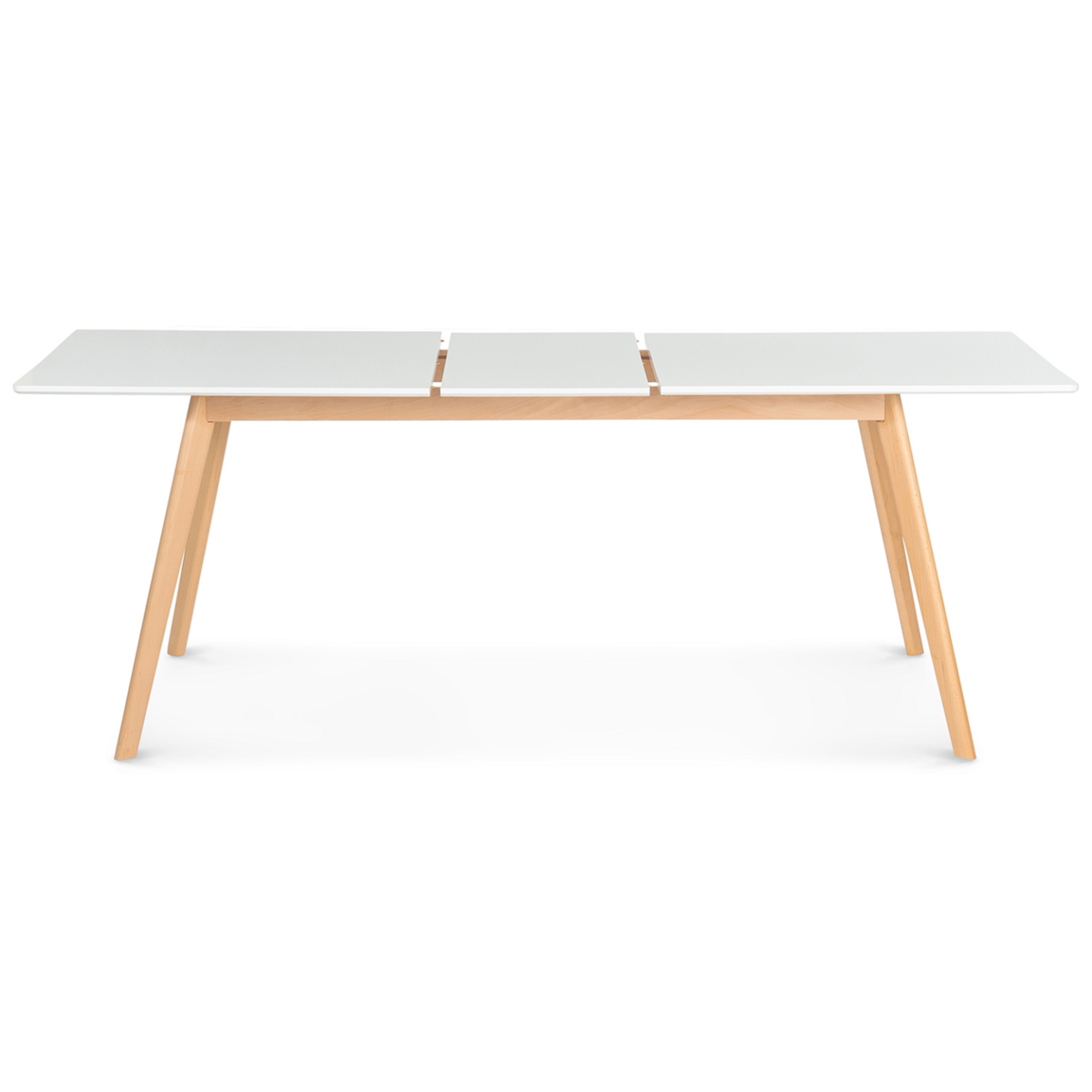 ID MARKET Table scandinave extensible rectangle INGA 6-10 personnes blanche 160-200 cm