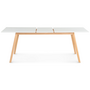 Voir la diapositive 5 : ID MARKET Table scandinave extensible rectangle INGA 6-10 personnes blanche 160-200 cm