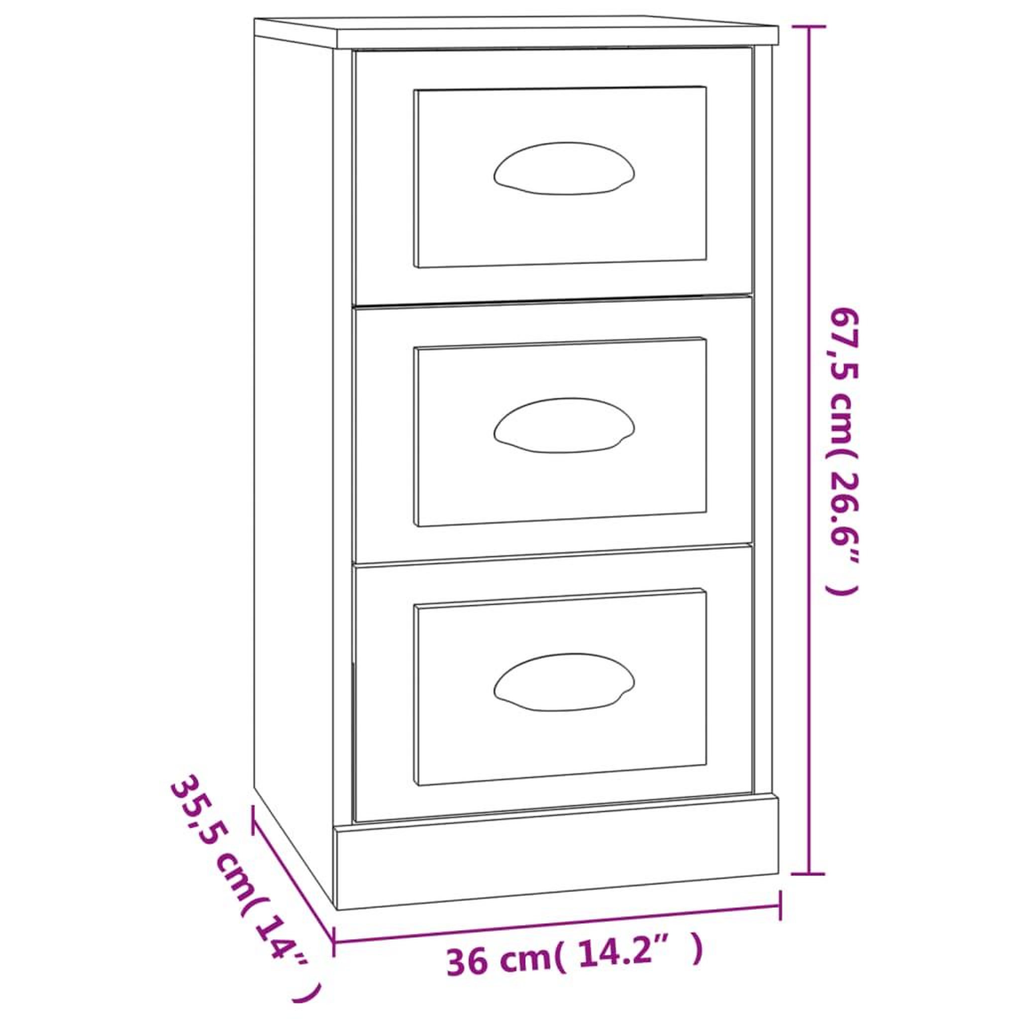 Voir la diapositive 6 : VIDAXL Buffet blanc brillant 36x35,5x67,5 cm bois d'ingenierie