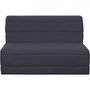 Voir la diapositive 2 : MARKET24 Banquette BZ 140x190 - Tissu gris - MELISSA - Confort moelleux - Déhoussable