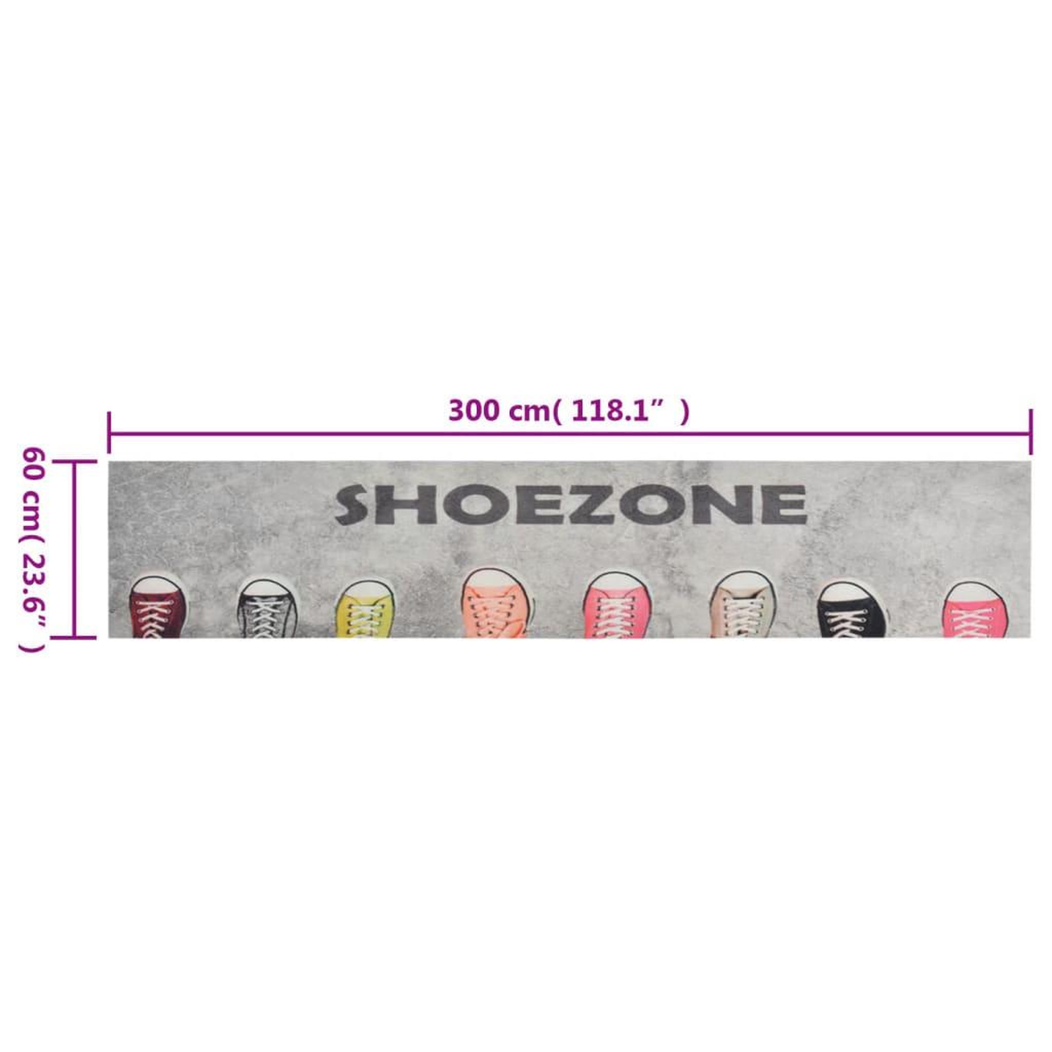 Voir la diapositive 5 : VIDAXL Tapis de cuisine lavable impression shoezone 60x300 cm velours