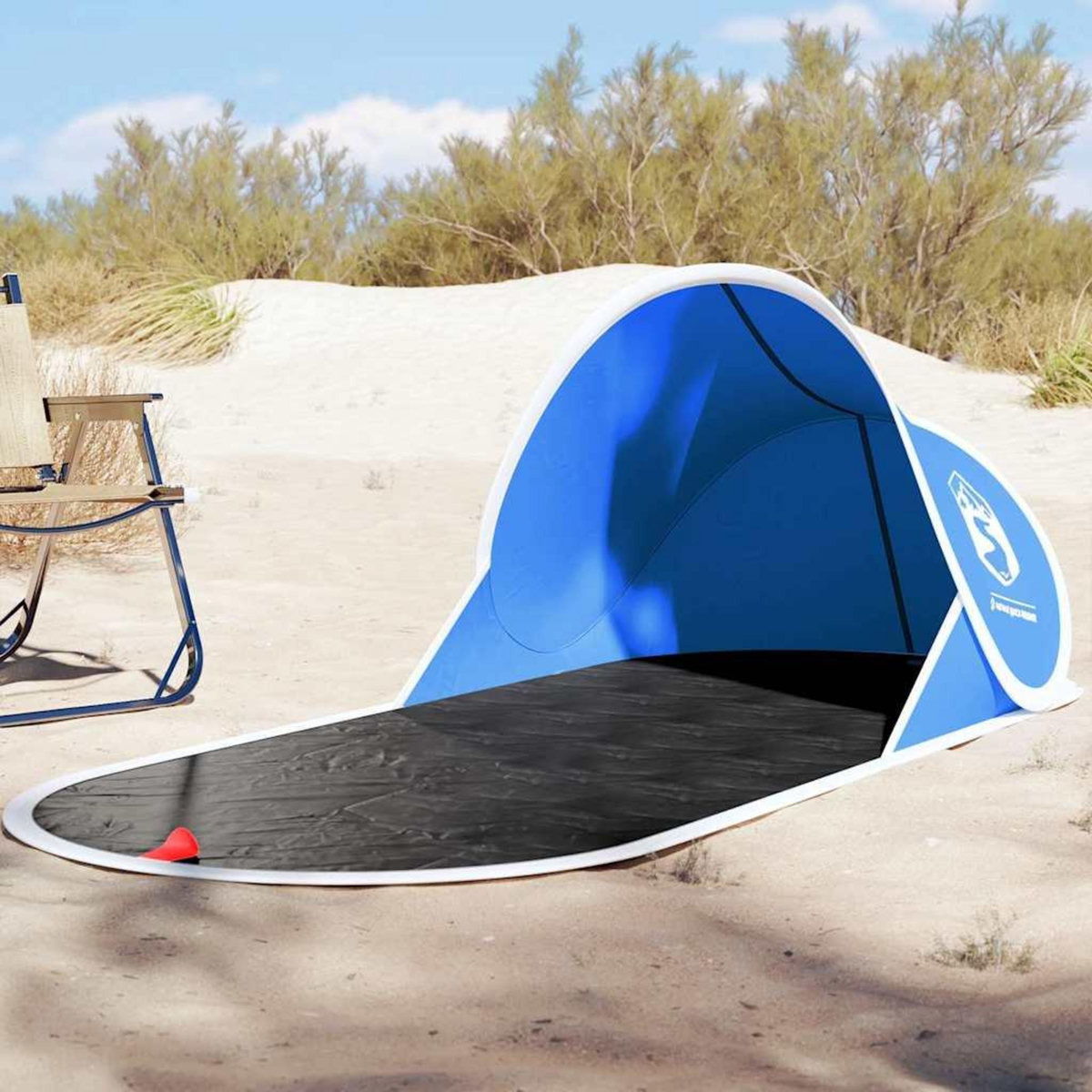 VIDAXL Tente de plage bleu azure escamotable impermeable