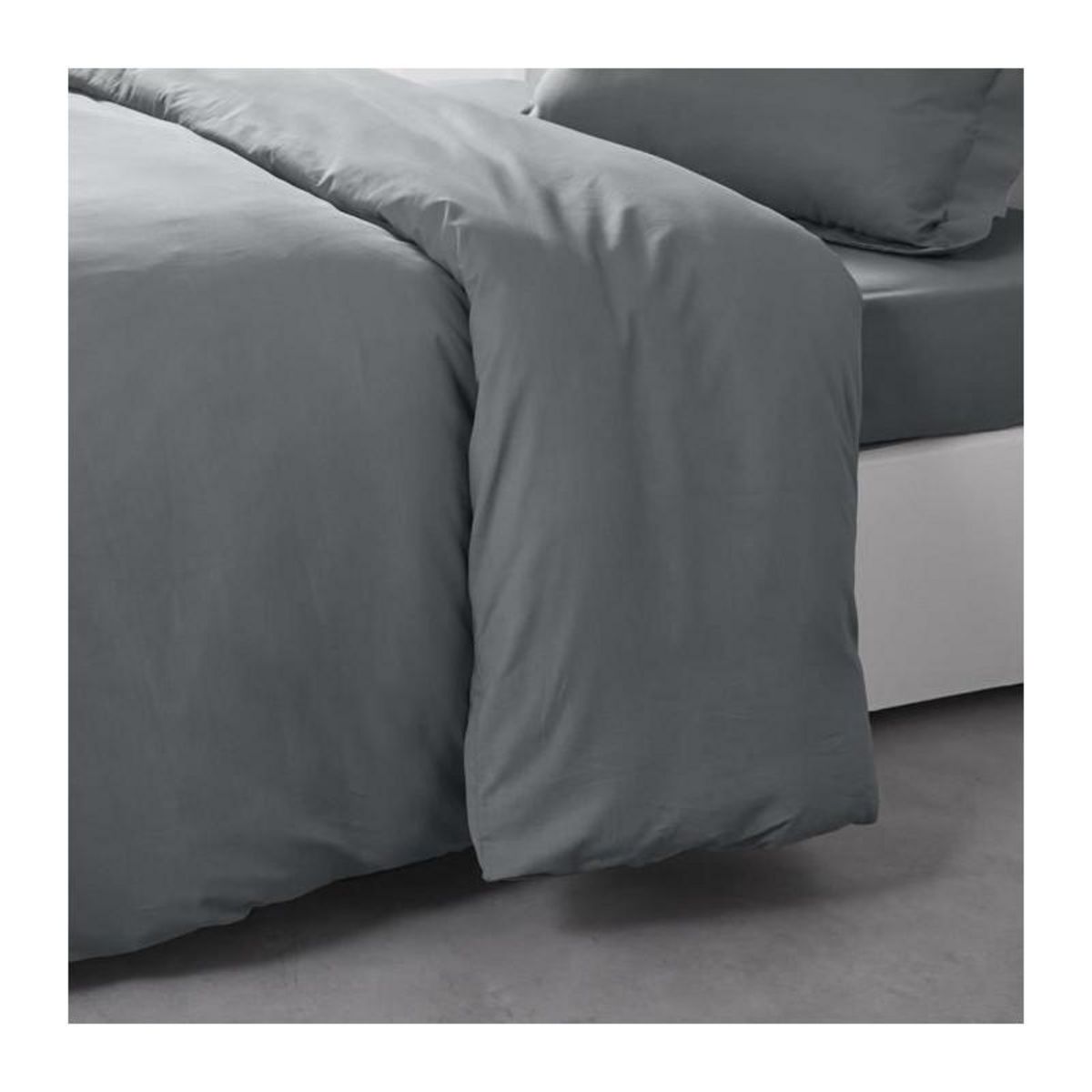 Today Housse de couette TODAY Essential - 140 x 200 cm - 1 personne - 100% Coton uni - Acier