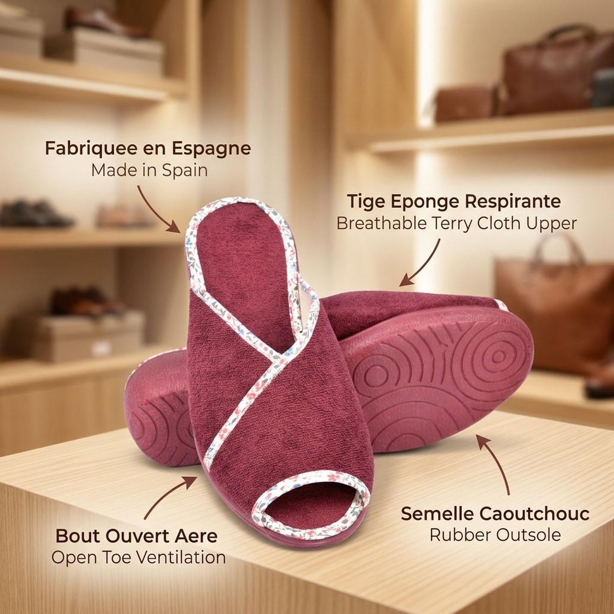 Voir la diapositive 4 : OZABI OZABI-Pantoufle Mule Femme Eponge Respirante Fabrication Espagnole, Bout Ouvert