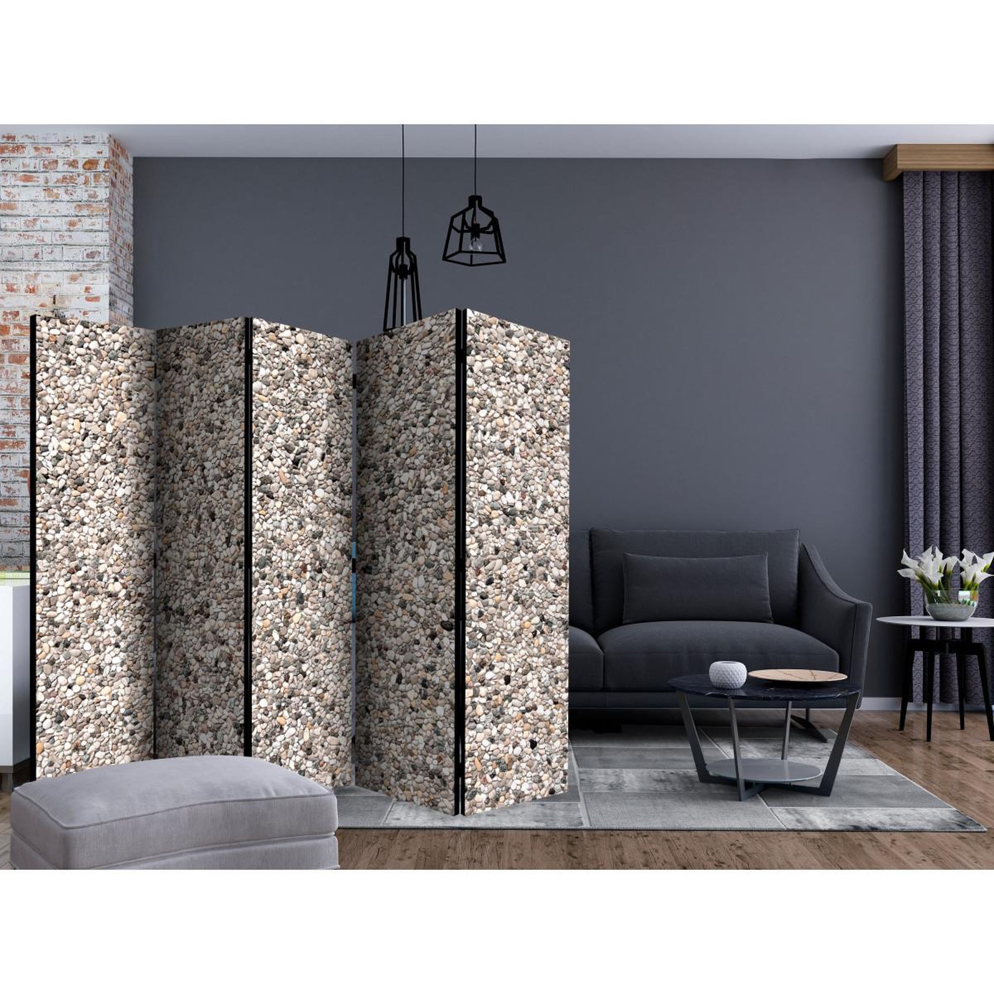 Voir la diapositive 2 : Paris Prix Paravent 5 volets  stone charm  172x225cm