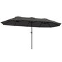 Voir la diapositive 1 : OUTSUNNY Parasol de jardin grande taille dim. 4 x 2,2 x 2,3 m manivelle métal époxy tissu haute densité 180 g/m² gris