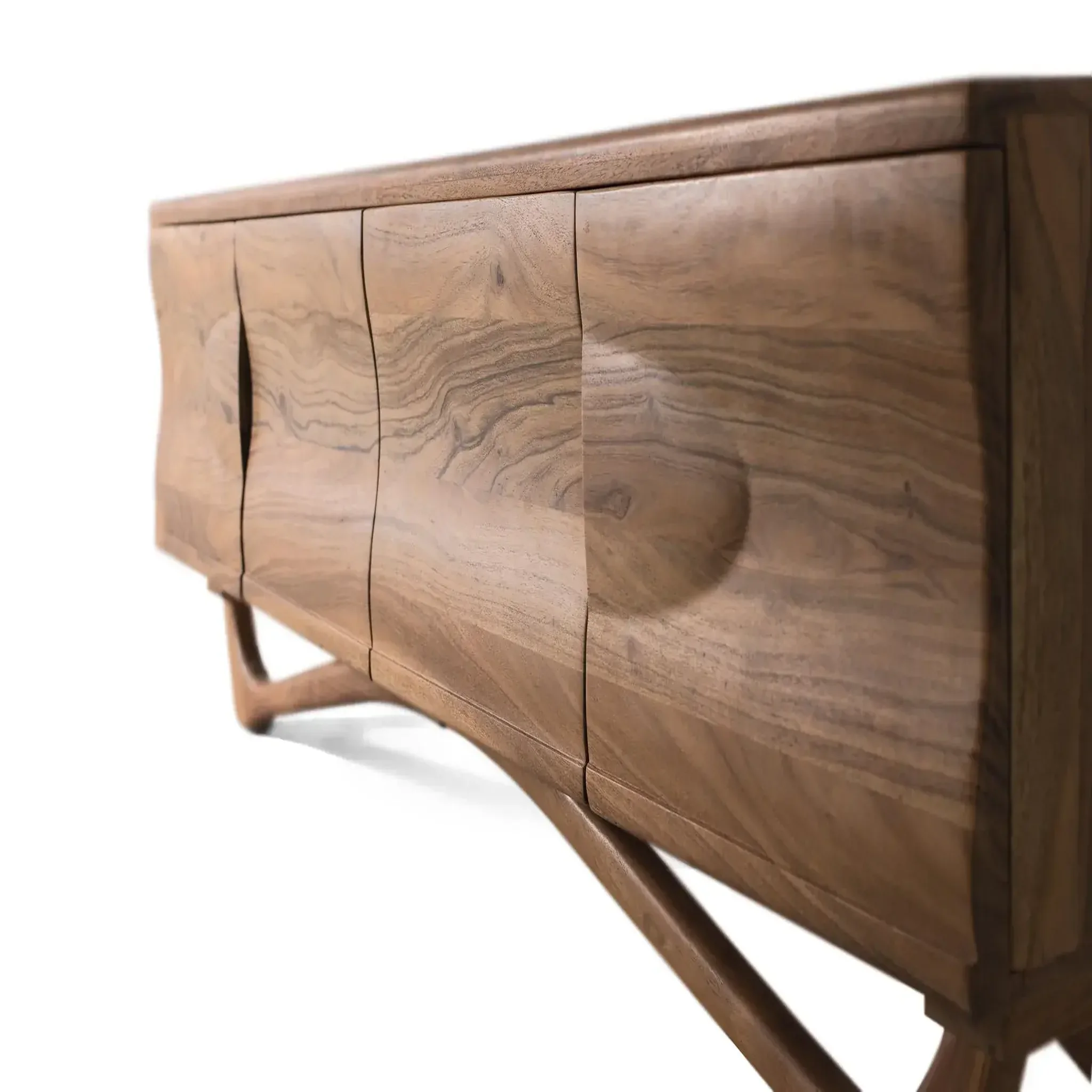 Voir la diapositive 4 : GINER Y COLOMER SL Meuble tv en bois d'acacia 170 cm style rustique moderne