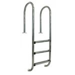 GRE Echelle murale inox pour piscine enterrée, 3 marches 1,20m