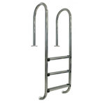 GRE Echelle murale inox pour piscine enterrée, 3 marches 1,20m