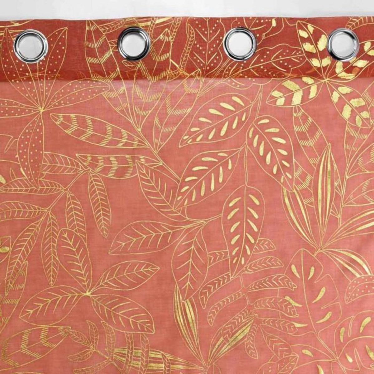 Paris Prix Rideau Voilage à Œillets  Belflor  140x240cm Terracotta