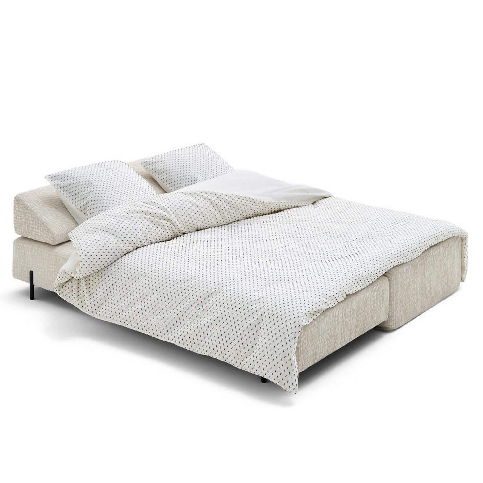 Voir la diapositive 2 : BEST MOBILIER Brescia - banquette 3 places convertible en tissu velours relief