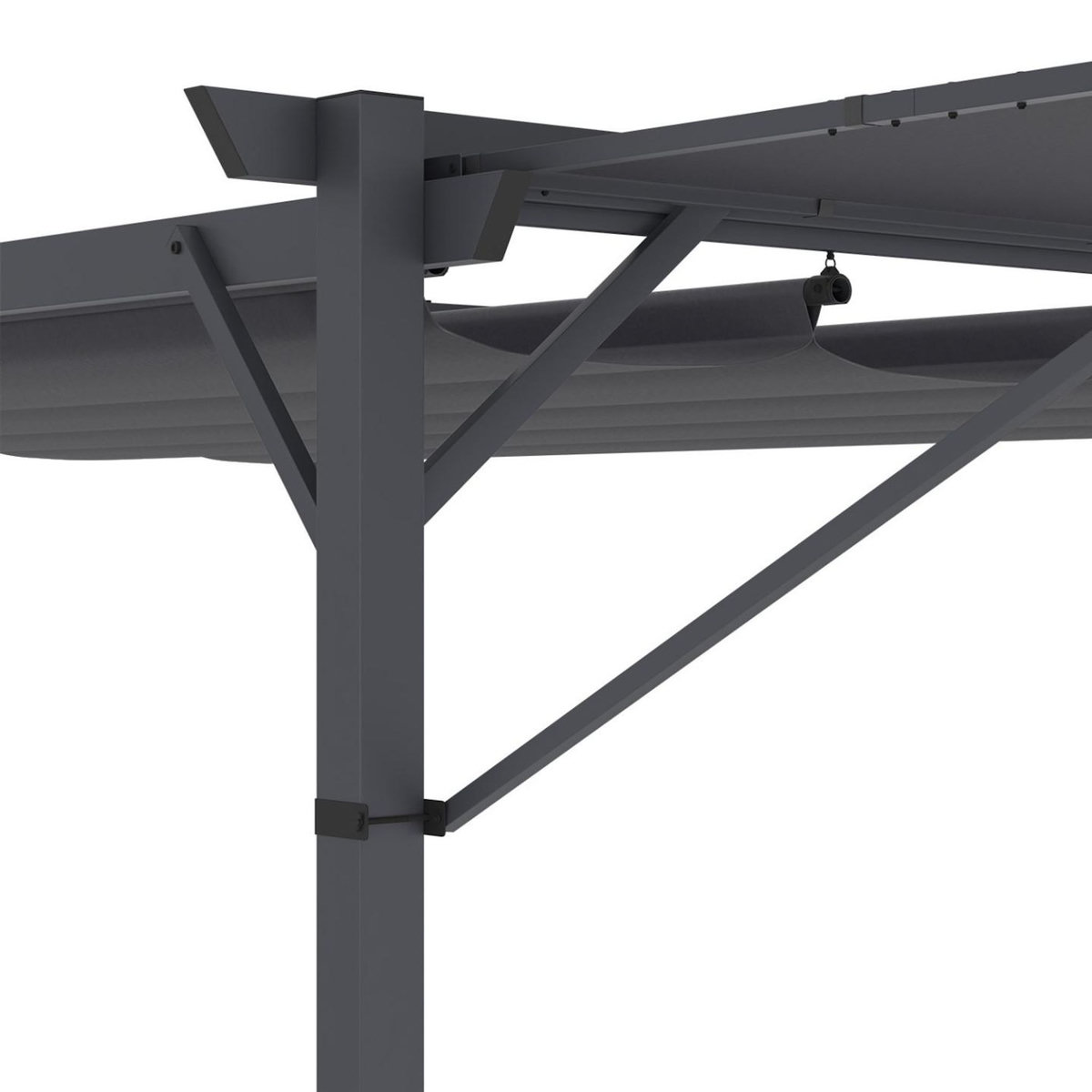 ID MARKET Auvent inclinable et réglable 250 x 150 cm pour pergola toit rétractable gris anthracite