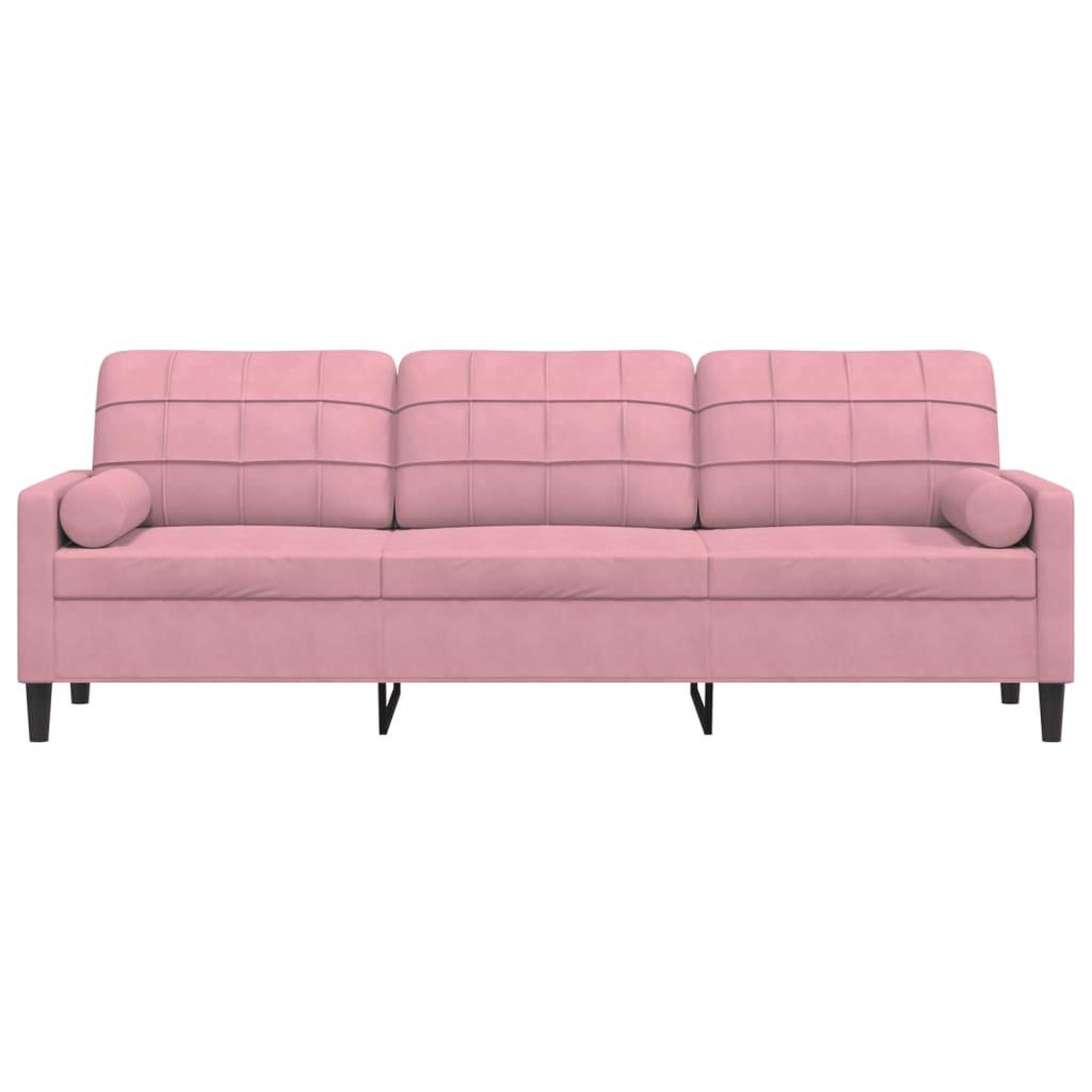 Voir la diapositive 3 : VIDAXL Canape 3 places avec oreillers decoratifs rose 210 cm velours