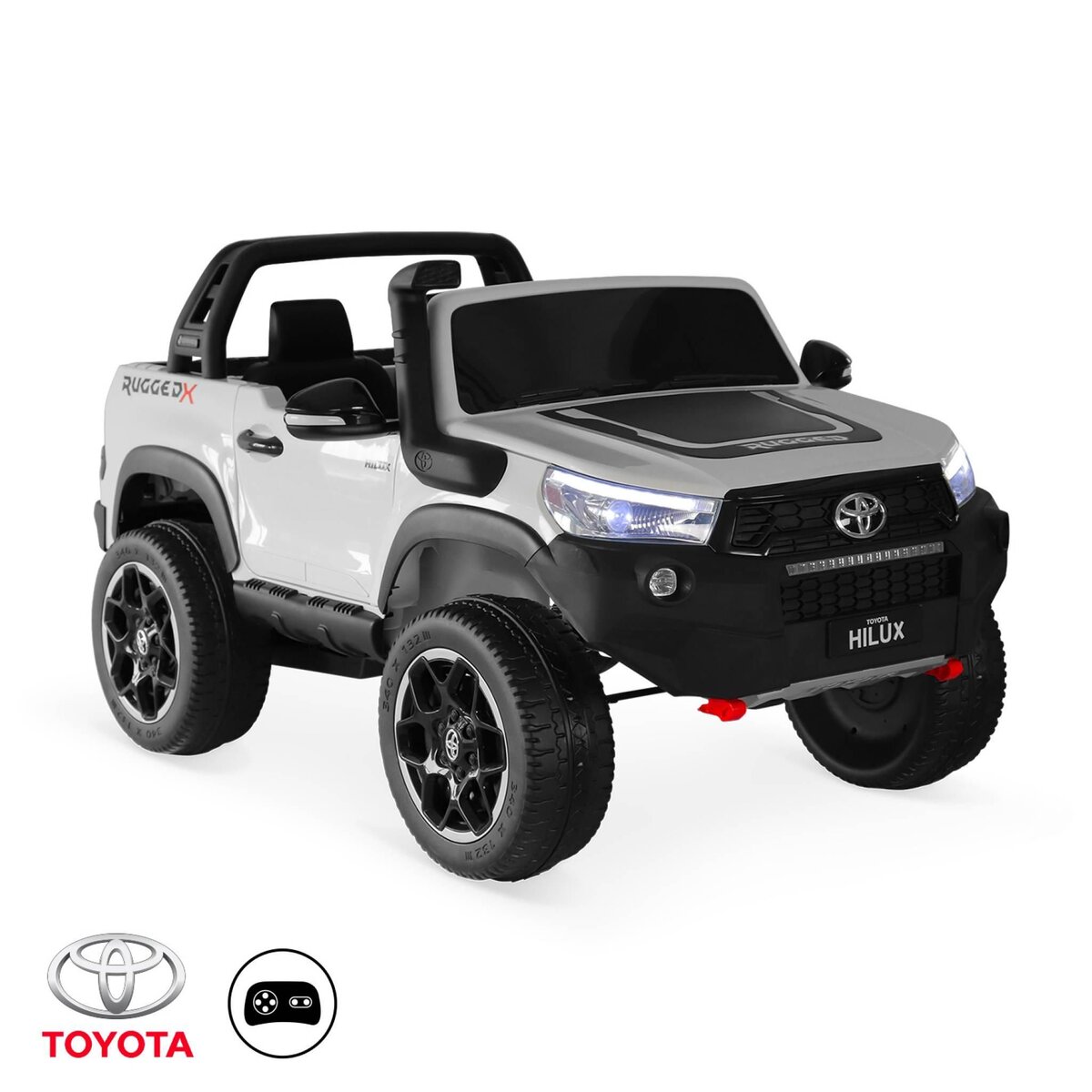 TOYOTA Hilux 2 roues motrices, voiture électrique 12V, 2 places, pour  enfants avec autoradio, télécommande, MP3, port USB / carte SD, prise jack  et phares fonctionnels pas cher 