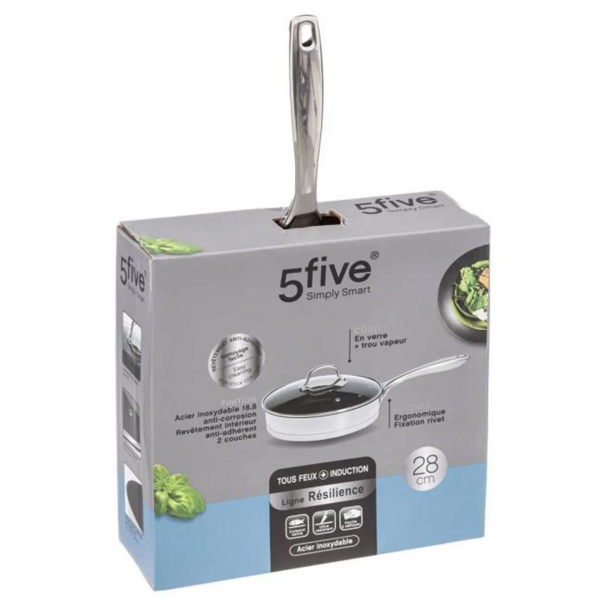 FIVE Sauteuse en Inox  Résilience  28cm Gris