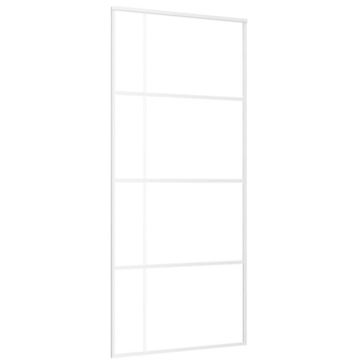 VIDAXL Porte coulissante Verre ESG et aluminium 90x205 cm Blanc