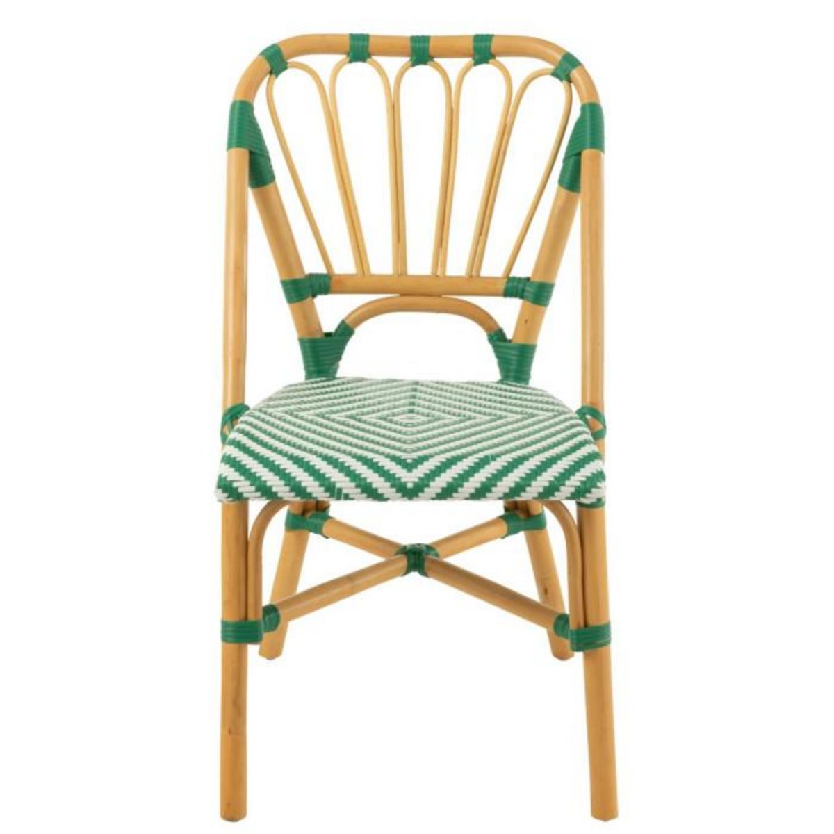 Paris Prix Chaise en Rotin  Danial  85cm Vert Foncé